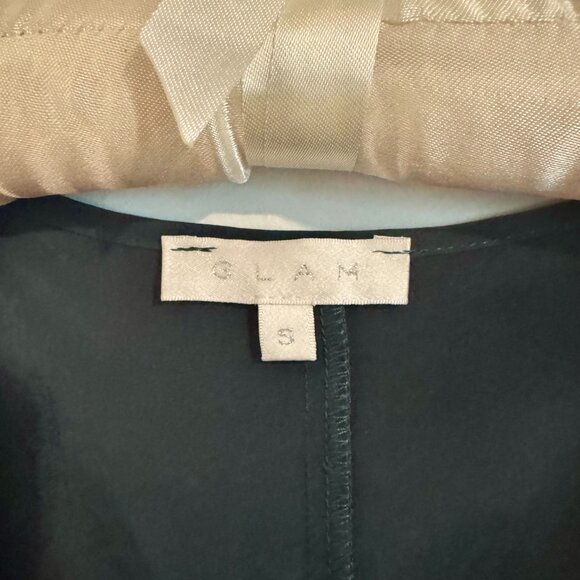 Shoulder Less Dark Forest Green Long Shirt Size Small - Picture 3 of 6